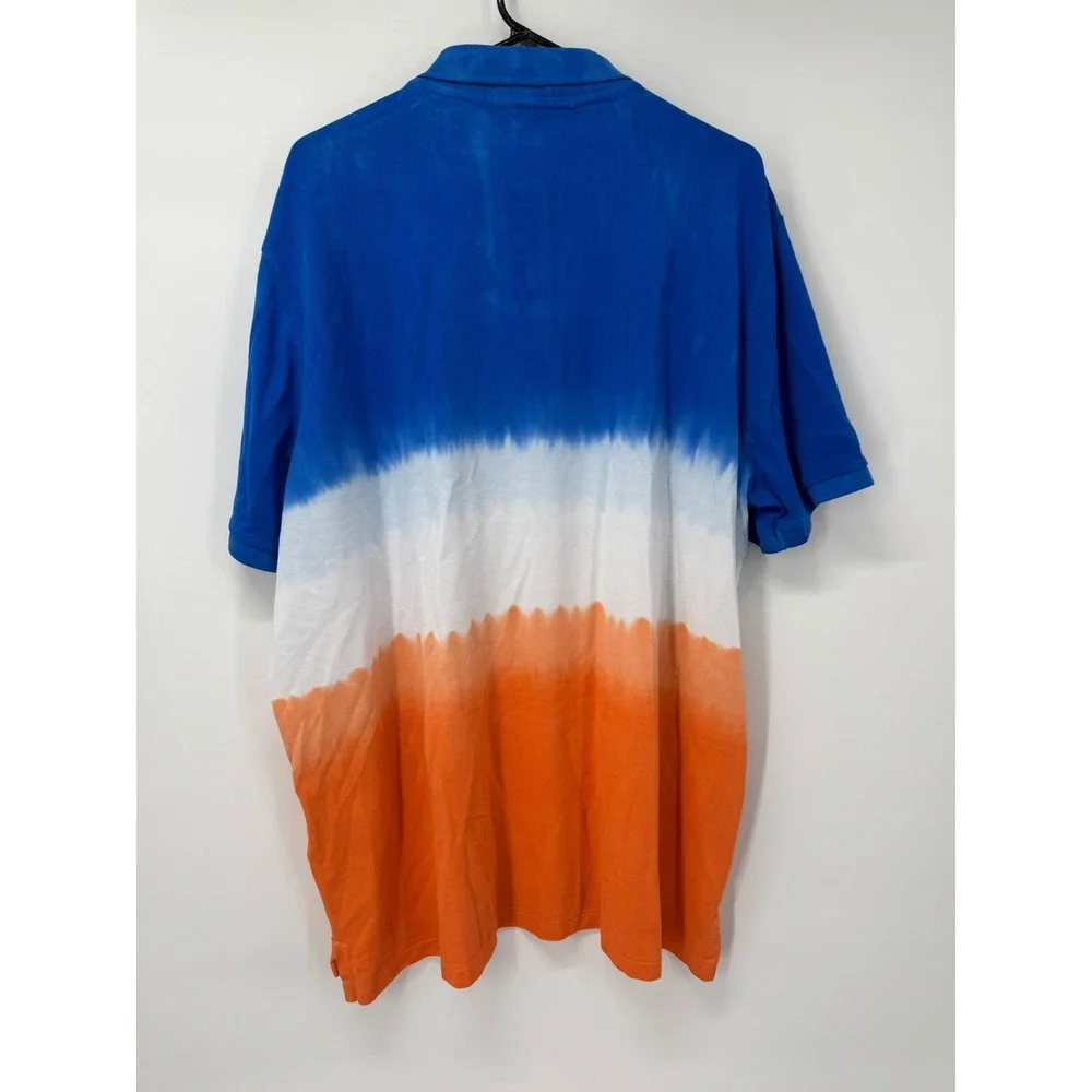 Polo Ralph Lauren Polo Shirt Men's Classic Fit Size XXL Blue Tie‎ Dye Green Logo